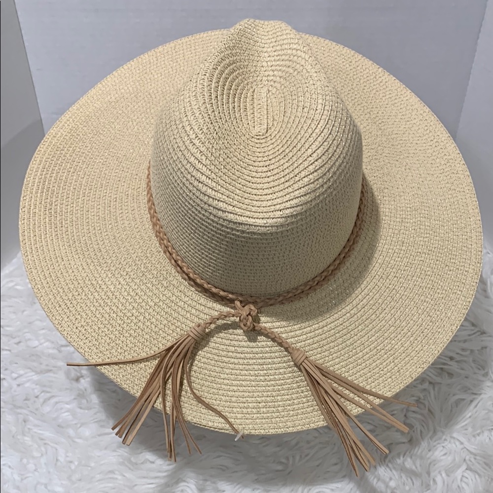 Chic Tan and Cream Sun Hat
